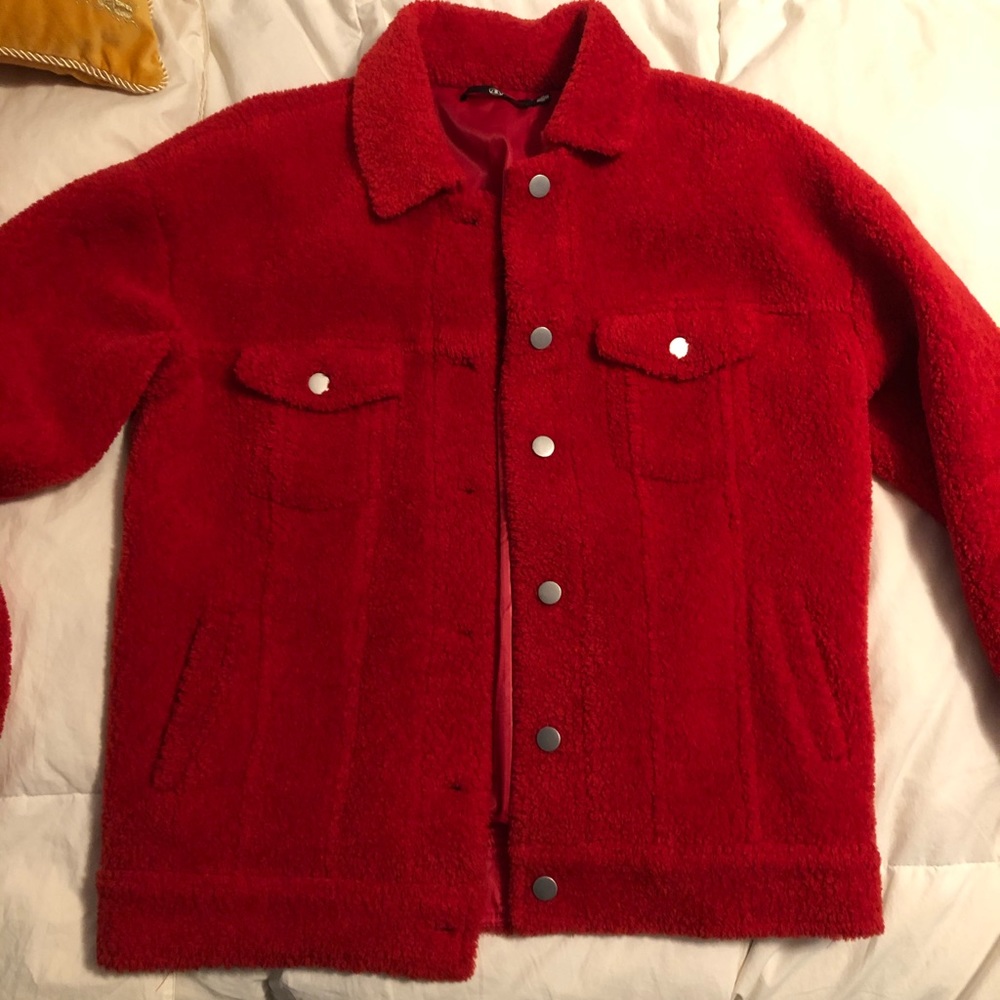 Red teddy jacket